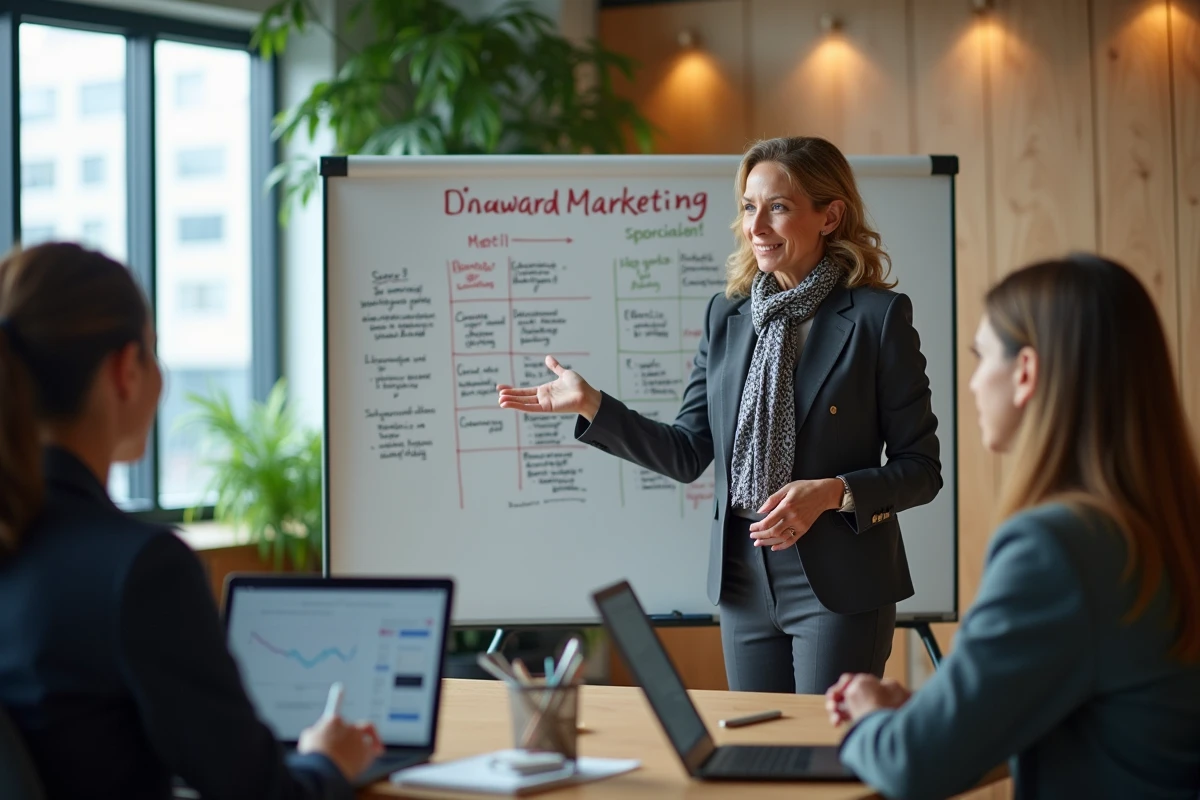 Manager HR anime atelier marketing avec jeunes professionnels