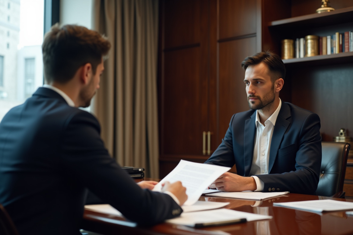 Avocat d'affaires avec une cliente dans un bureau élégant
