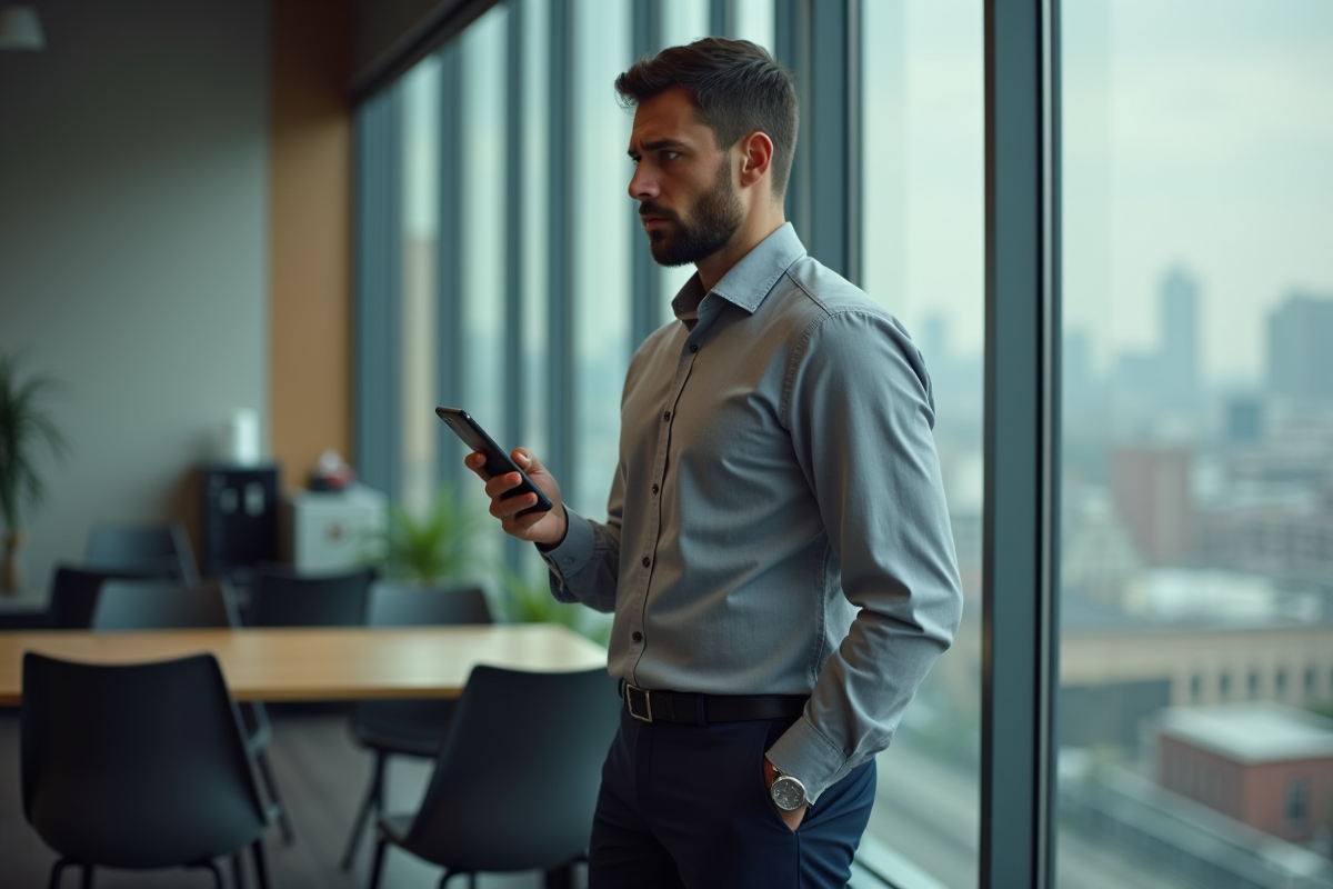Homme d affaires dans une salle de pause urbaine