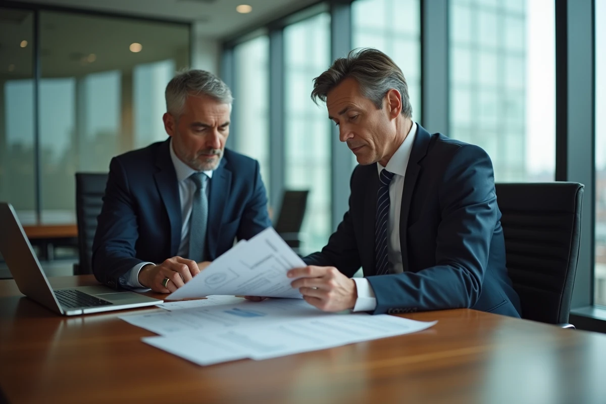 Homme et femme d'affaires en réunion dans un bureau moderne