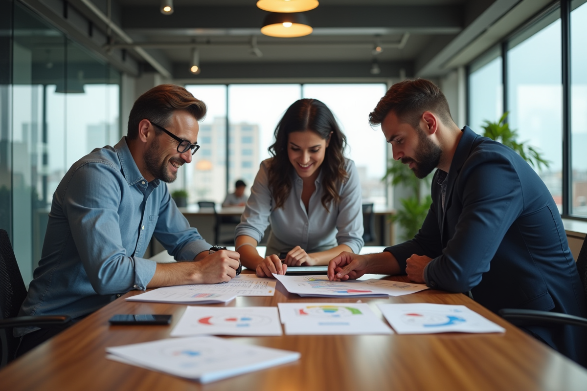 Groupe de collègues collaborant autour d